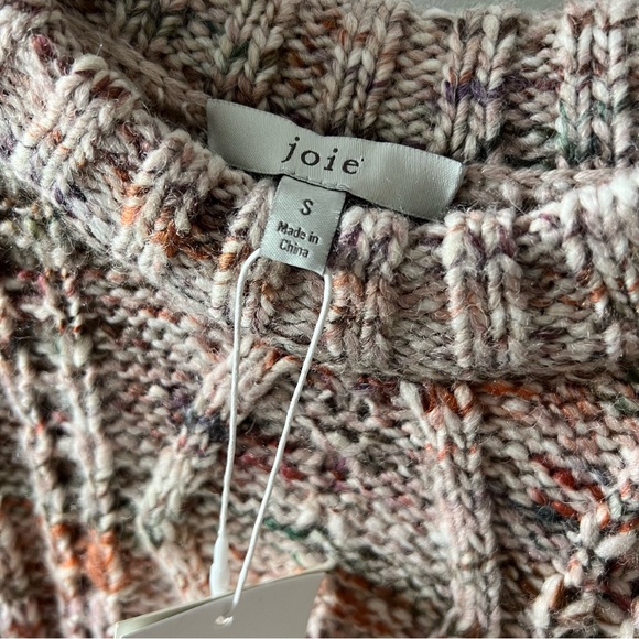 NWT Joie Chunky Knit Meghan Sweater Rose Fringe Crew Neck - Picture 13 of 16